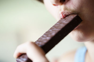 Close-up of man holding knife