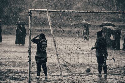 Children playing on field
