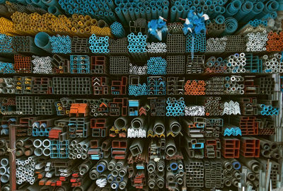 Full frame shot of multi colored pencils for sale