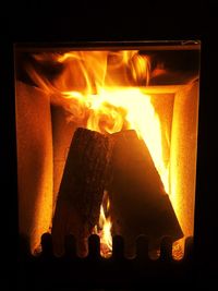 Close-up of bonfire at night