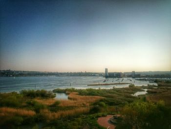 View of city at waterfront