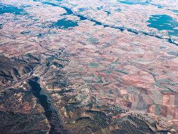 Aerial view of rock formations