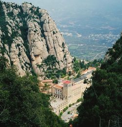 High angle view of buildings by montserrat