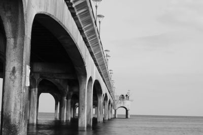 Bridge over sea against sky