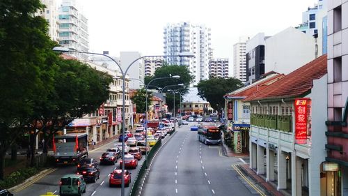 Traffic on road in city