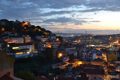 Lisbon cityscape at dusk 