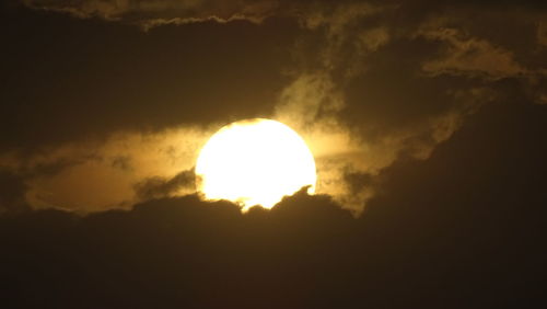 Low angle view of silhouette sun against sky during sunset