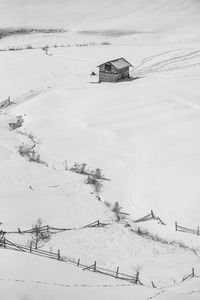 Scenic view of snow covered field