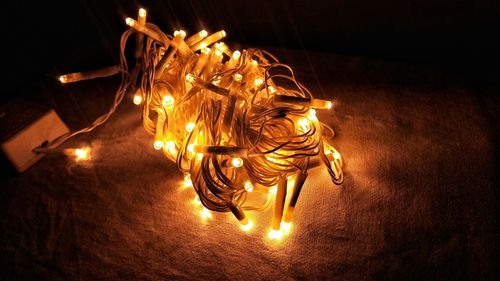 Close-up of illuminated christmas lights