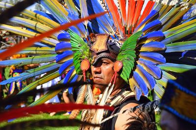 Full frame shot of multi colored feathers