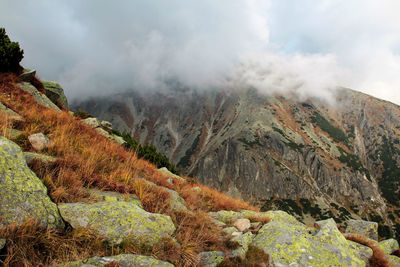 Scenic view of mountains against sky