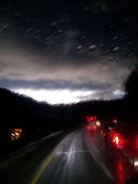 Cars on highway at night