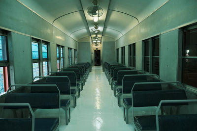 Empty seats in train