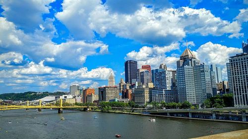 City skyline with waterfront