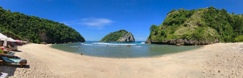 Panoramic view of beach against sky