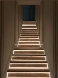 Low angle view of illuminated steps