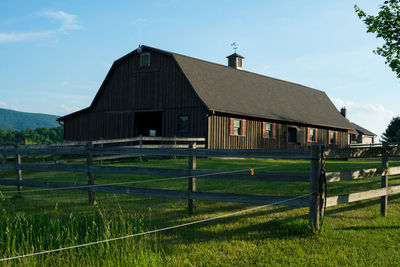 View of grassy field against sky