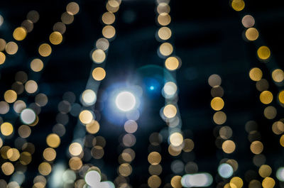 Defocused image of illuminated christmas lights