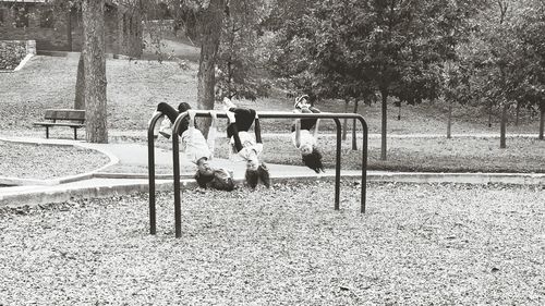 Empty bench in playground