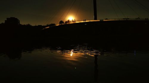 Scenic view of calm lake at sunset