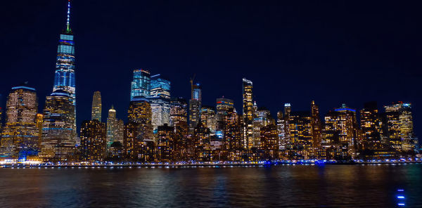 Illuminated city at night