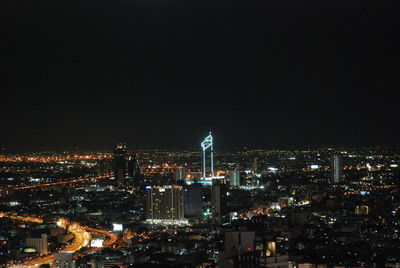 Illuminated city at night