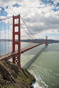 Suspension bridge over sea