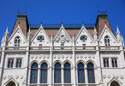 Low angle view of building against clear sky