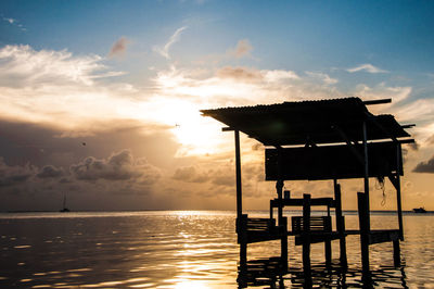 Scenic view of sea at sunset