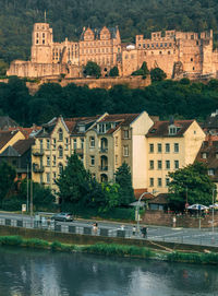 Buildings in river