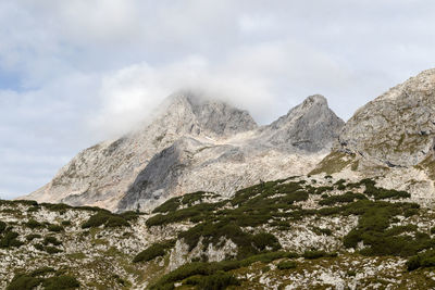 Schönfeldspitze mountain at steinernes meer, mountain landscape in bavaria, germany in autumn