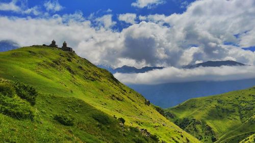 Idyllic shot of mountains against sky