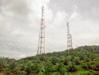 Low angle view of communications tower