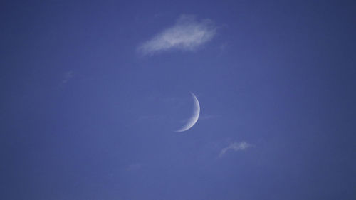 Low angle view of moon in sky