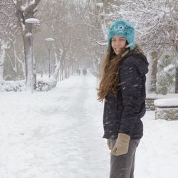 Portrait of young woman in winter