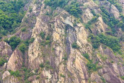 High angle view of rocky mountains