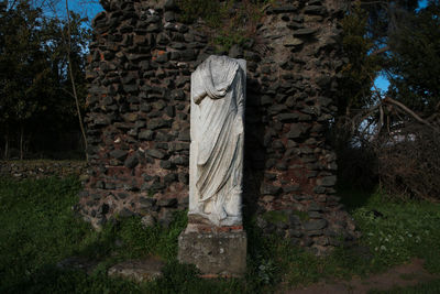 Appia antica, rome, pines and ruins of ancient