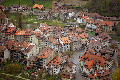 High angle view of townscape