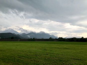 Scenic view of field against sky
