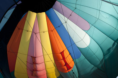 Full frame shot of colorful hot air balloon canvas