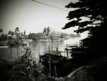 View of boats in lake
