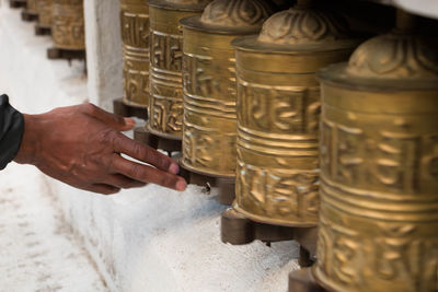 Nepalese prayer wheels in everest region