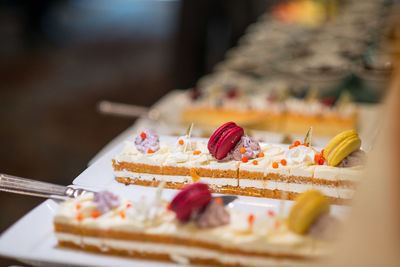 Close-up of cakes on plate