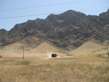 Scenic view of mountains against clear sky