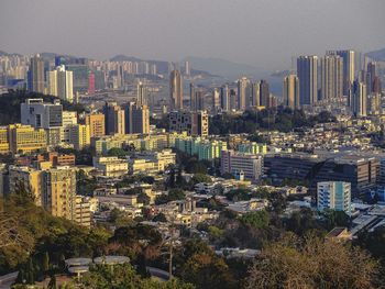 High angle view of city