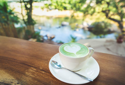 Close-up of coffee on table