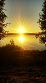 Scenic view of sunset over sea