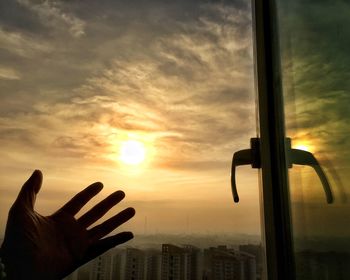 Sunset over city
