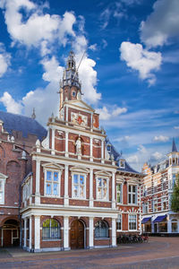 Haarlem city hall on the grote markt, built in the 14th century, netherlands