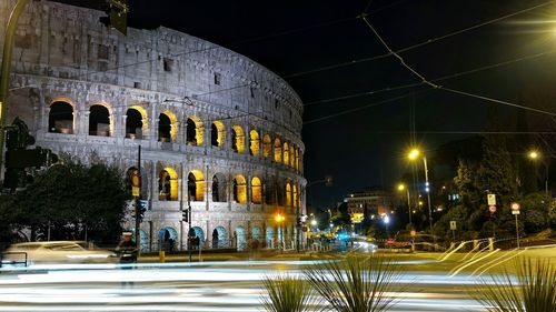 Illuminated built structure at night